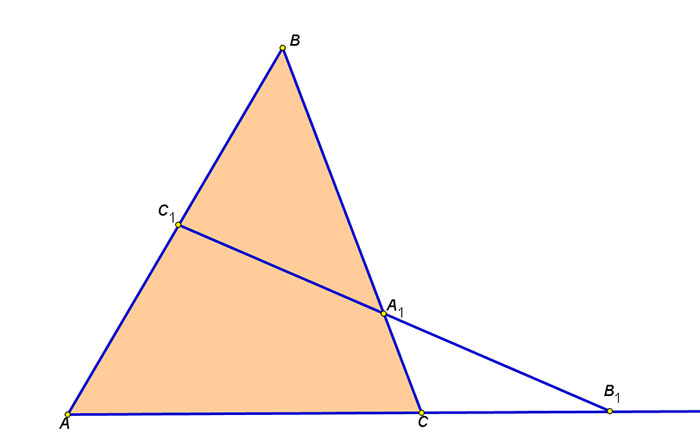 Формулировка и доказательство теоремы Менелая для треугольника